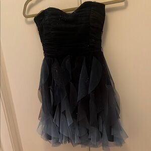 Teese Me Strapless Black and Blue Dress “sparkly”